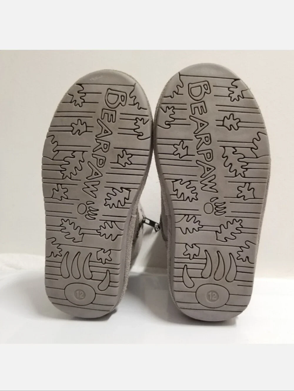 Bearpaw Emma Toddler Zipper Suede & Sherpa Winter Boots in Ash Gray 12
